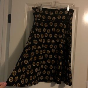LuLa Roe Sunflower Print Skirt